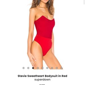 Superdown Vibrant Red Zip Bodysuit